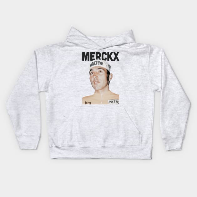 Eddy Merckx ------ Retro Aesthetic Kids Hoodie by unknown_pleasures